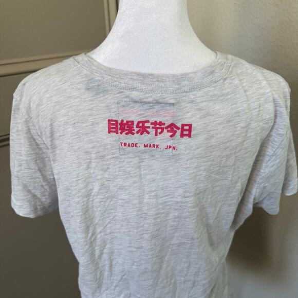 SuperDry Womens Short Sleeve Gray Heathered T-shirt Gloss Tropical G10323SU Sz 8 - Picture 6 of 7